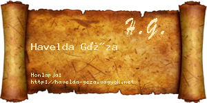 Havelda Géza névjegykártya
