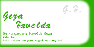 geza havelda business card