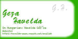 geza havelda business card